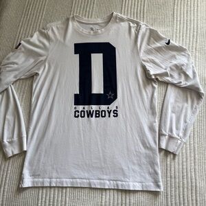 Sz M - Dallas Cowboys White Long Sleeve Shirt Officially Licensed Gear